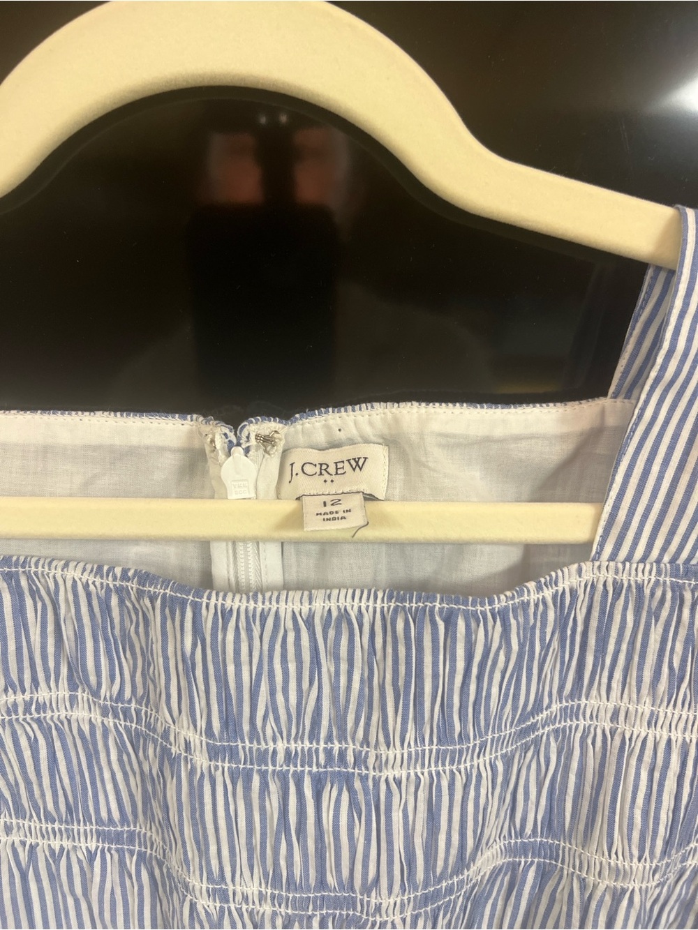 J. Crew Blue and White Striped Smocked Tank - Picture 5 of 6